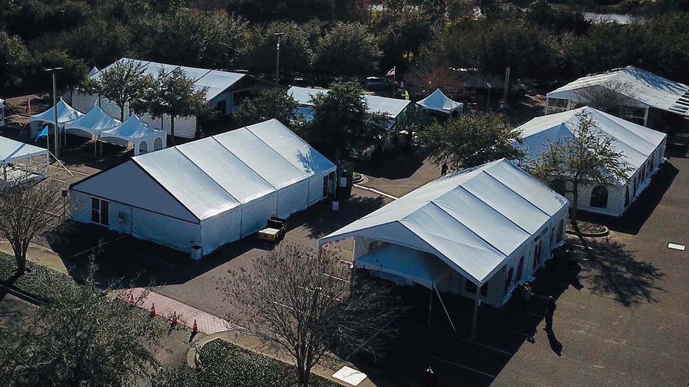 Base camp and living facility tent rental for remote operations