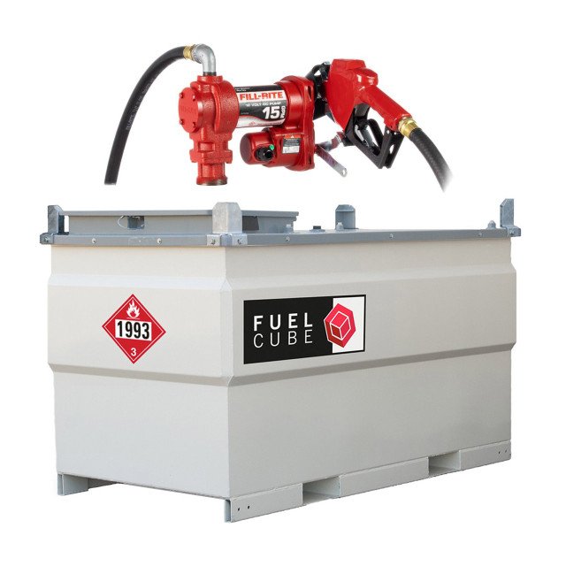 Double-wall diesel fuel storage tank with transfer pump