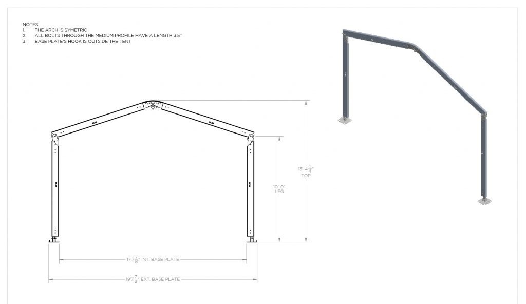 20′ wide structure tent diagram